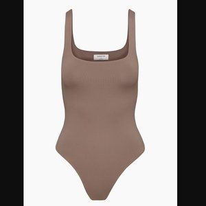 Babaton Contour Tank Bodysuit Square-neck Deep Taupe Size S